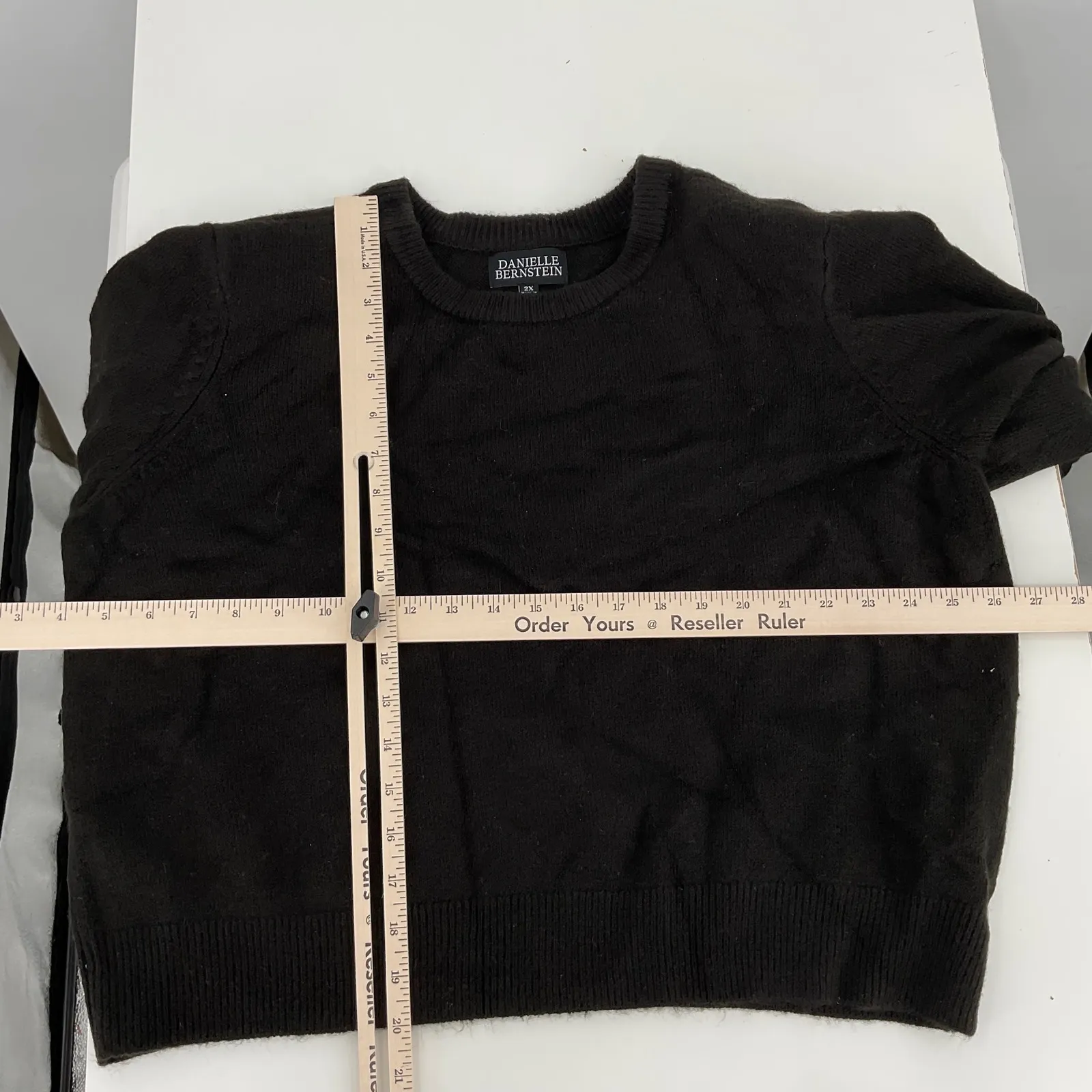 Danielle Bernstein Black Crew Neck Long Sleeve Sweater 2X - Image 5