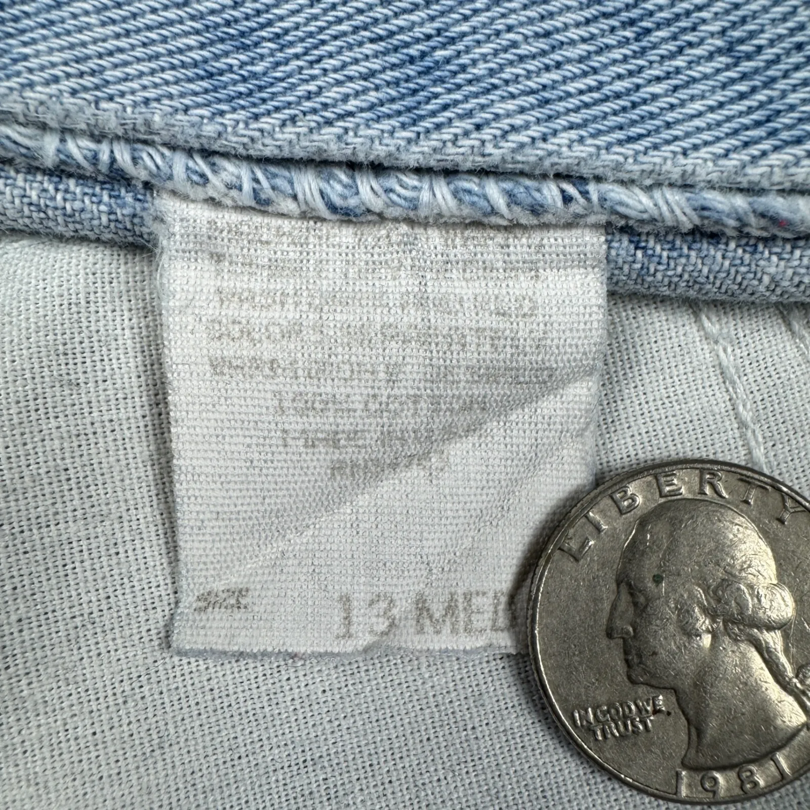 Vintage Lee High‎ Rise Denim Shorts Women's Size 13 Medium 80s 90s Made in USA - Image 6