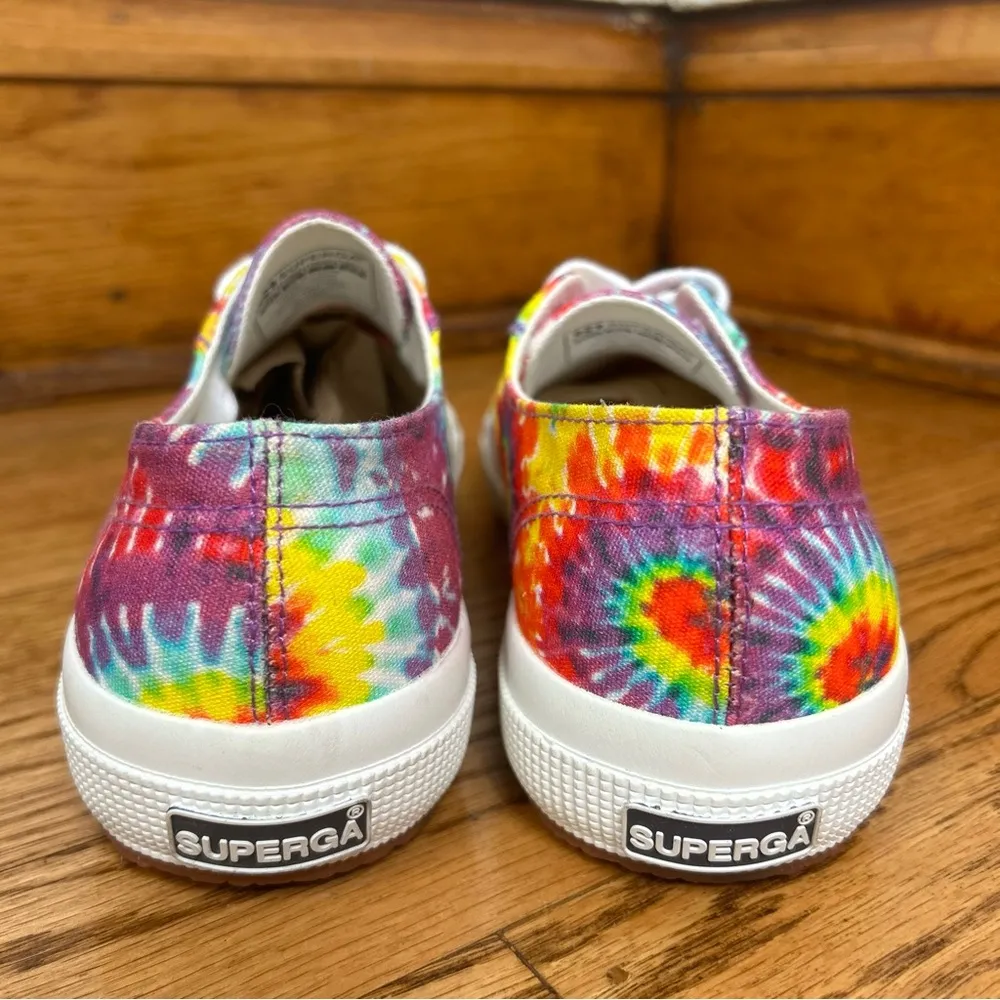 Superga 2750 Fabric FanTiedyew Rainbow Tie Dye Canvas Sneakers NWOT Size 7 - Image 2