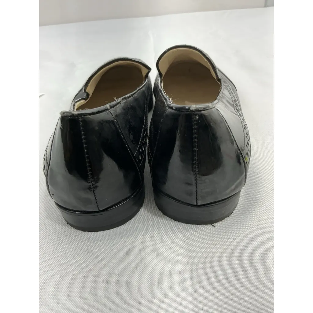 Womans Studio Paolo Slip On Loafers 8 M Black Round Toe Cut Out Detail Accents - Image 4