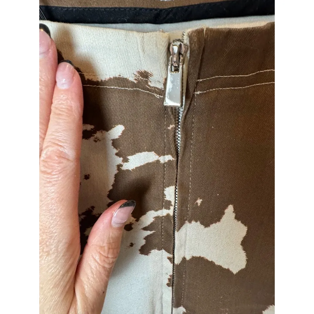 Miaou Dress Women XS Brown White Cow Print Strapless Lotte Mini Sheath Sexy‎ - Image 9