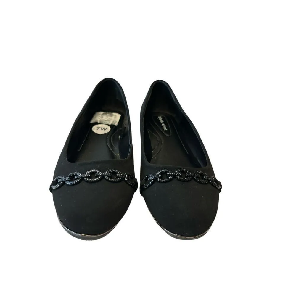 Black Rivet Flats Size 7W - Image 3
