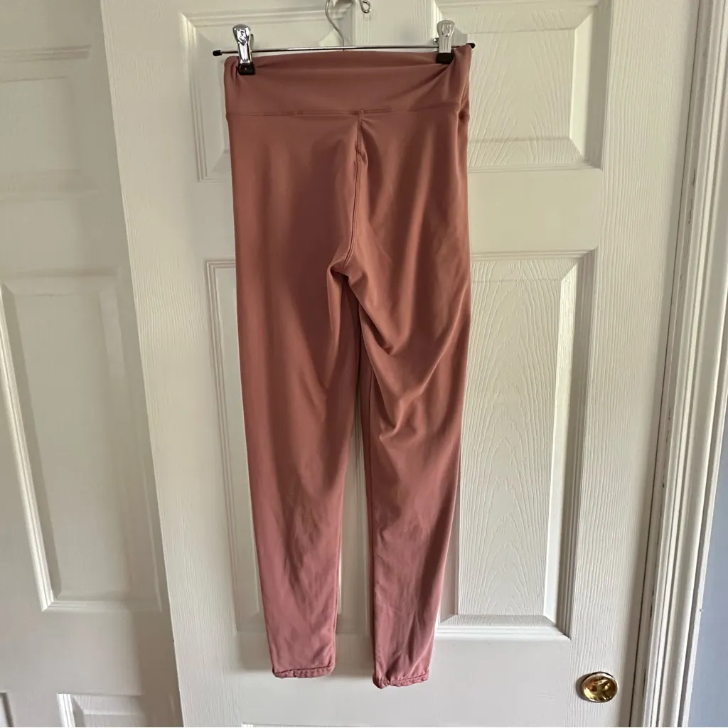 Mauve Pink High Waist Athleisure Leggings One Size Fits Most Flaw - Image 2