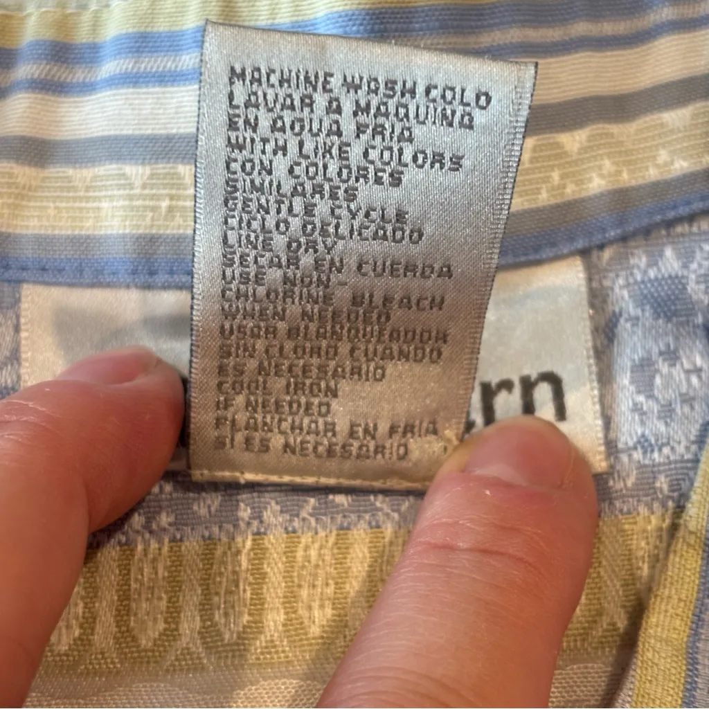 VINTAGE DRESS BARN Sleeveless Asian Sleeveless Tunic Blue & Yellow Sz12 - Image 8