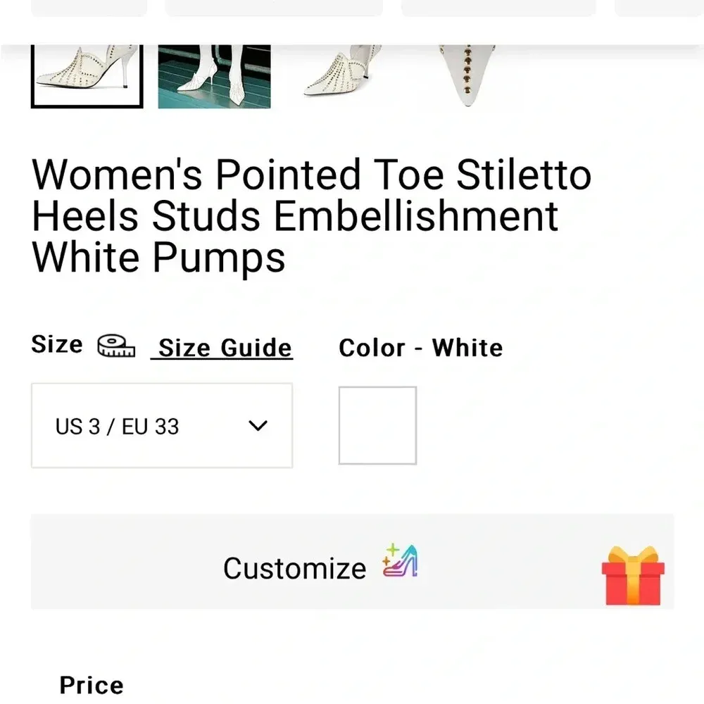 JEFFREY CAMPBELL SPANGLED Pointed Toe Stud Details Heels Pumps Size 9 - Image 9