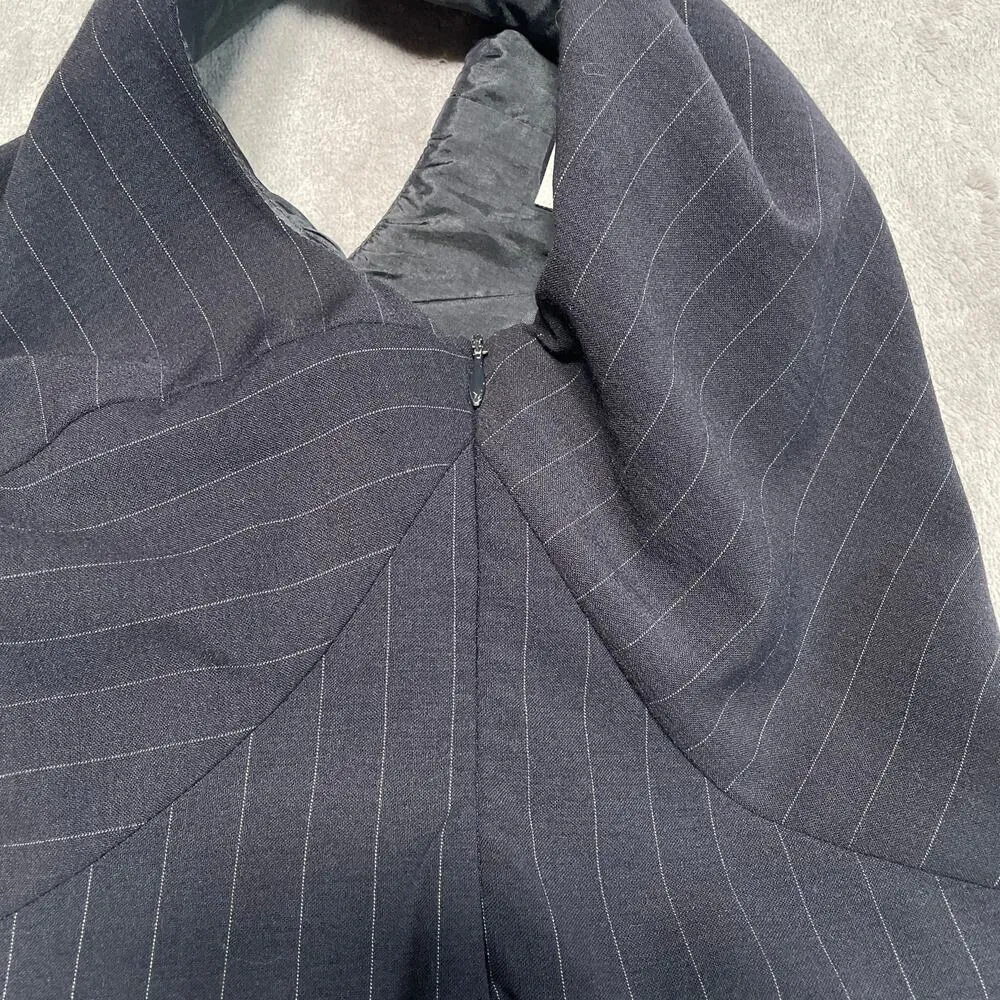 Moschino Cheap and Chic Dress Women XS Small Dark Blue Wool Blend Career Classic - Image 6