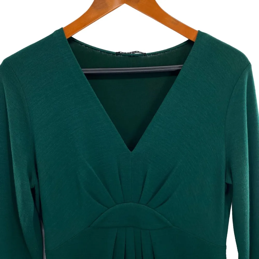 Elie Tahari Green Wool Blend Long Sleeve Knit Dress - Image 3