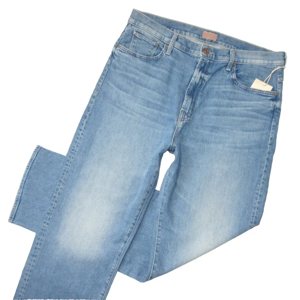 NWT Mother The Ditcher Zip Flood in Love On The Beat Slouchy Straight Jeans 29 Blue - Image 2