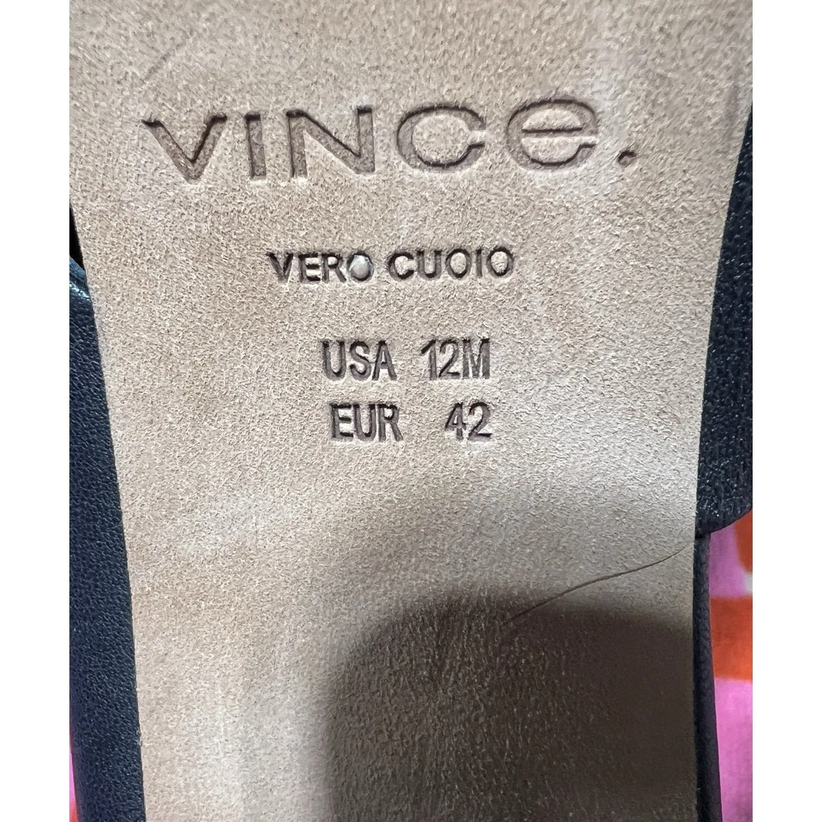 Vince Nelda Cutout Leather Black Open Toe Block Heel Mules Sz 12 M Slide Sandal - Image 9