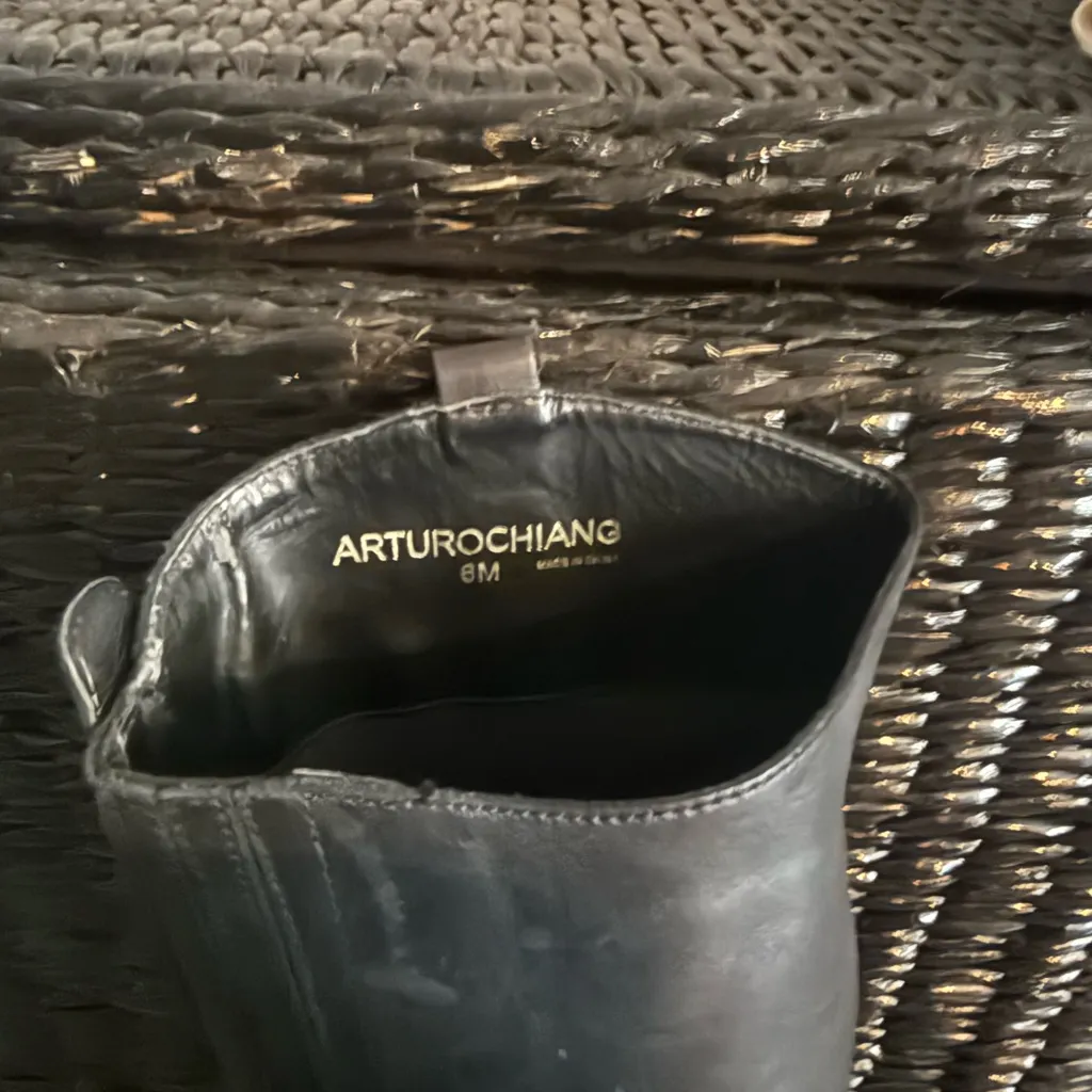 Arturo Chiang Black Leather Boots - Image 5