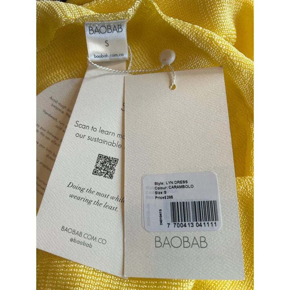 Baobab Lyn Knit One Shoulder Maxi Dress Carambolo Yellow Womens Size Small - Image 9