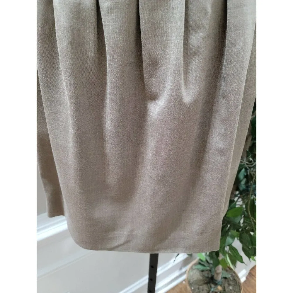 BCBGMAXAZRIA Women's Beige Wool and Spandex Knee Length Flare Skirt Size 08 - Image 5