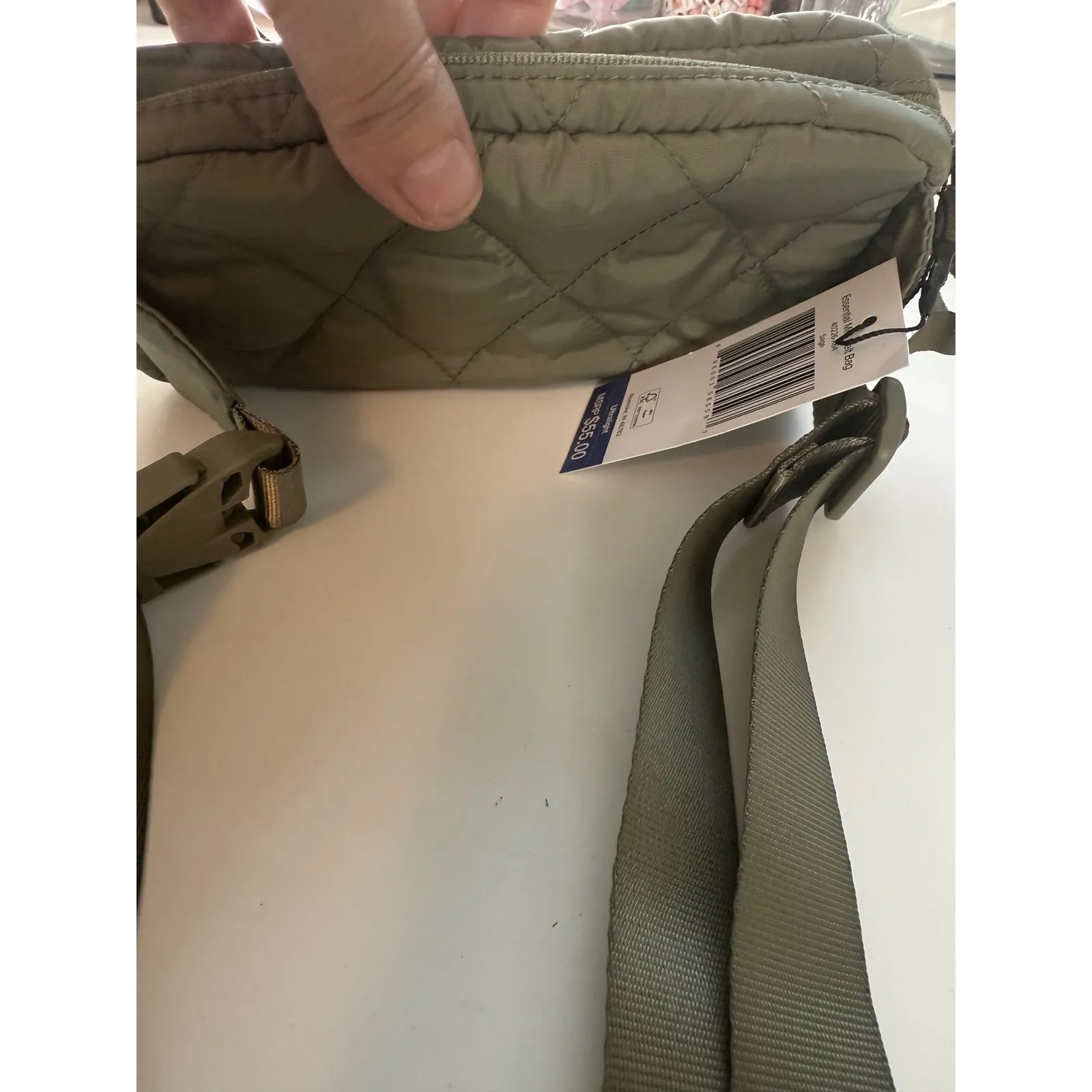 Vera Bradley Essential Mini Belt Bag Sage Quilted Ultralight Athleisure Travel - Image 5