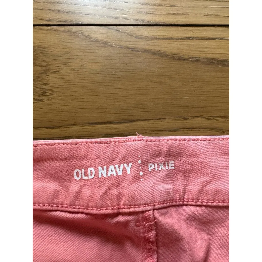 Old Navy Pixie Chino Pants Size‎ 4 Rainer Cherry Modern Stretch Summer Spring - Image 3