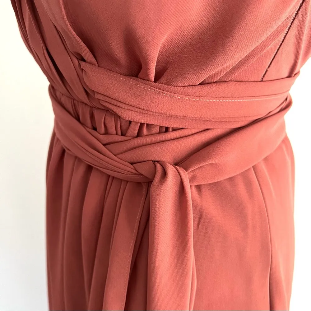 Revelry Eliza Chiffon Rosewood Pink Mauve Bridesmaids Prom Full Length Dress 2 - Image 4