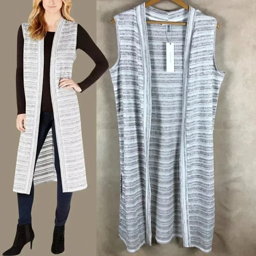 CALVIN KLEIN Long Cardigan Duster ONE SIZE NWT - Image 2