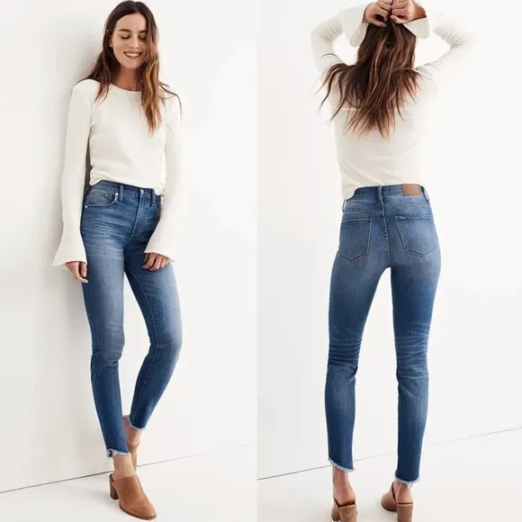 Madewell 10" High Rise Skinny Jeans Tulip Hem Edition Size 26 NWOT - Image 2