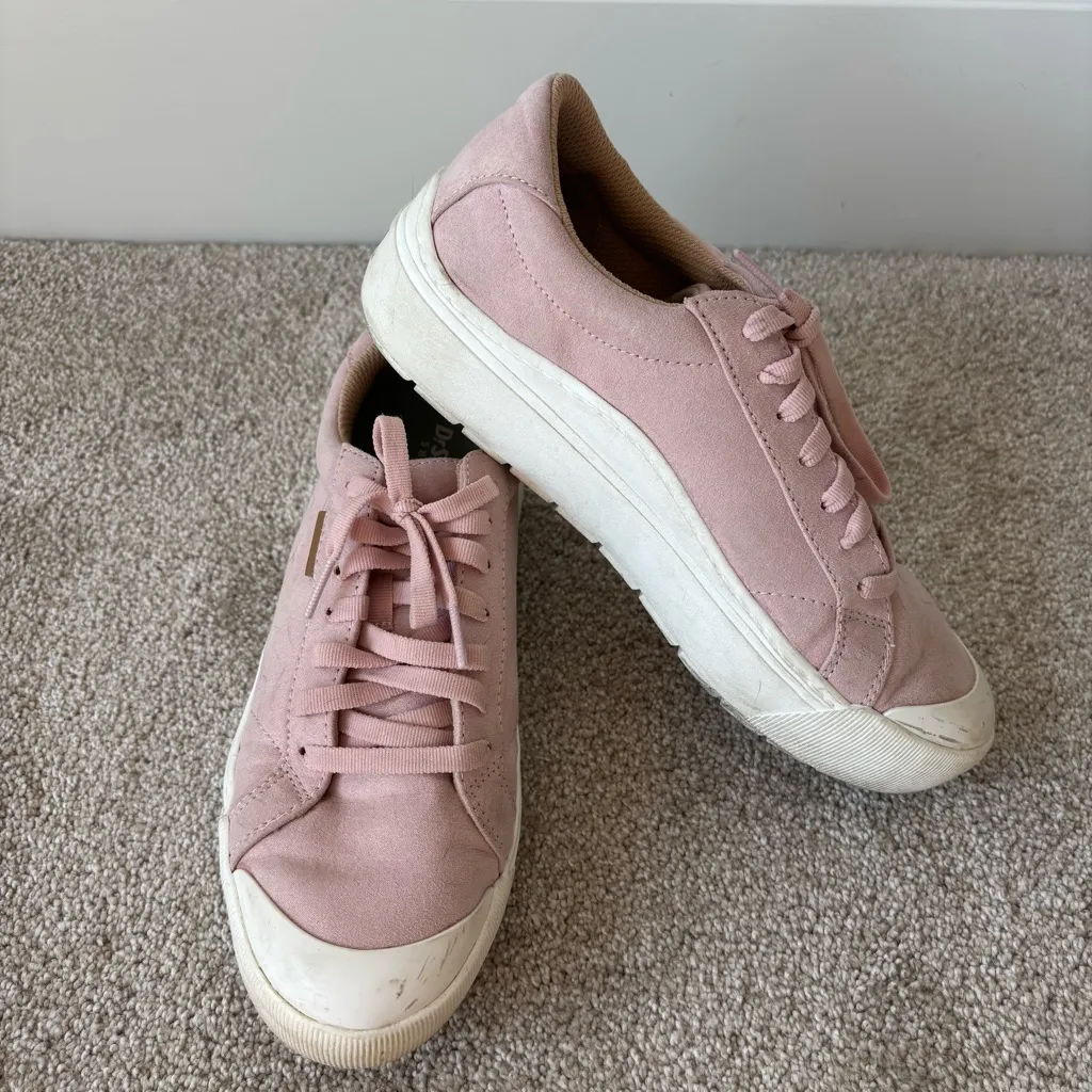 Dr. Scholl’s Time Off Sneaker Sepia Rose Fabric Faux Leather Suede Pink Size 8 - Image 2