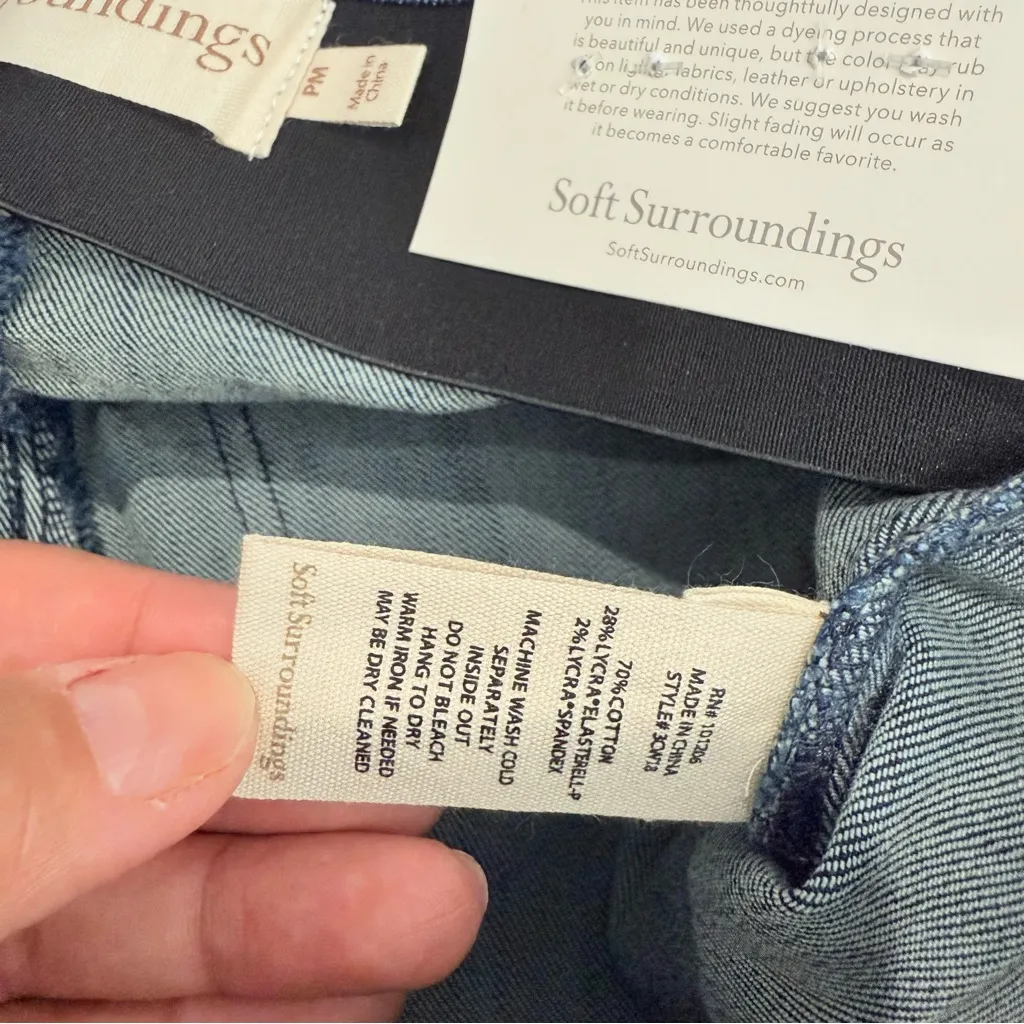 Soft Surroundings NWT The Ultimate Denim Pull On Bootcut Jean Nightfall Size MP - Image 6