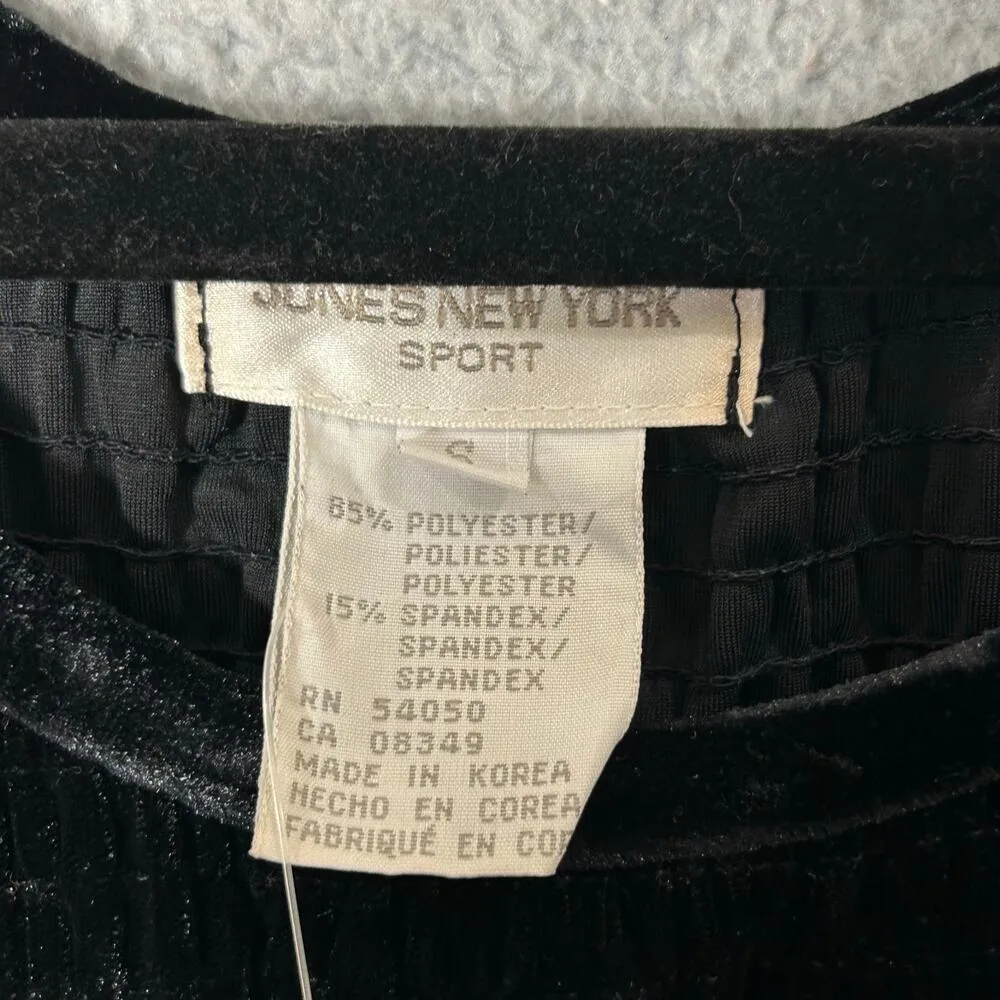 Jones New York Dress Womens S Black‎ Velvet Crew Neck Sleeveless Dress NEW - Image 3