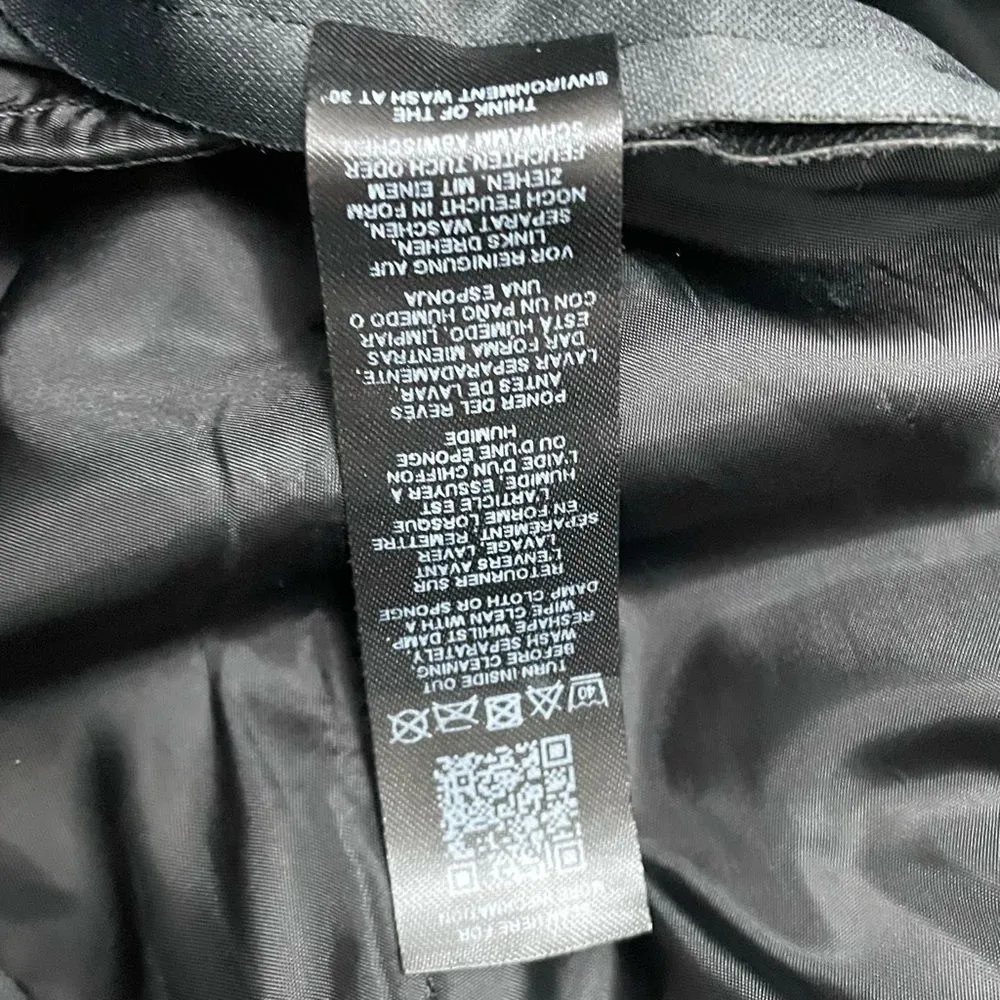 ASOS Black Faux Leather Barrel Leg Pants Baggy Streetwear Women’s Size 2P Petite - Image 11