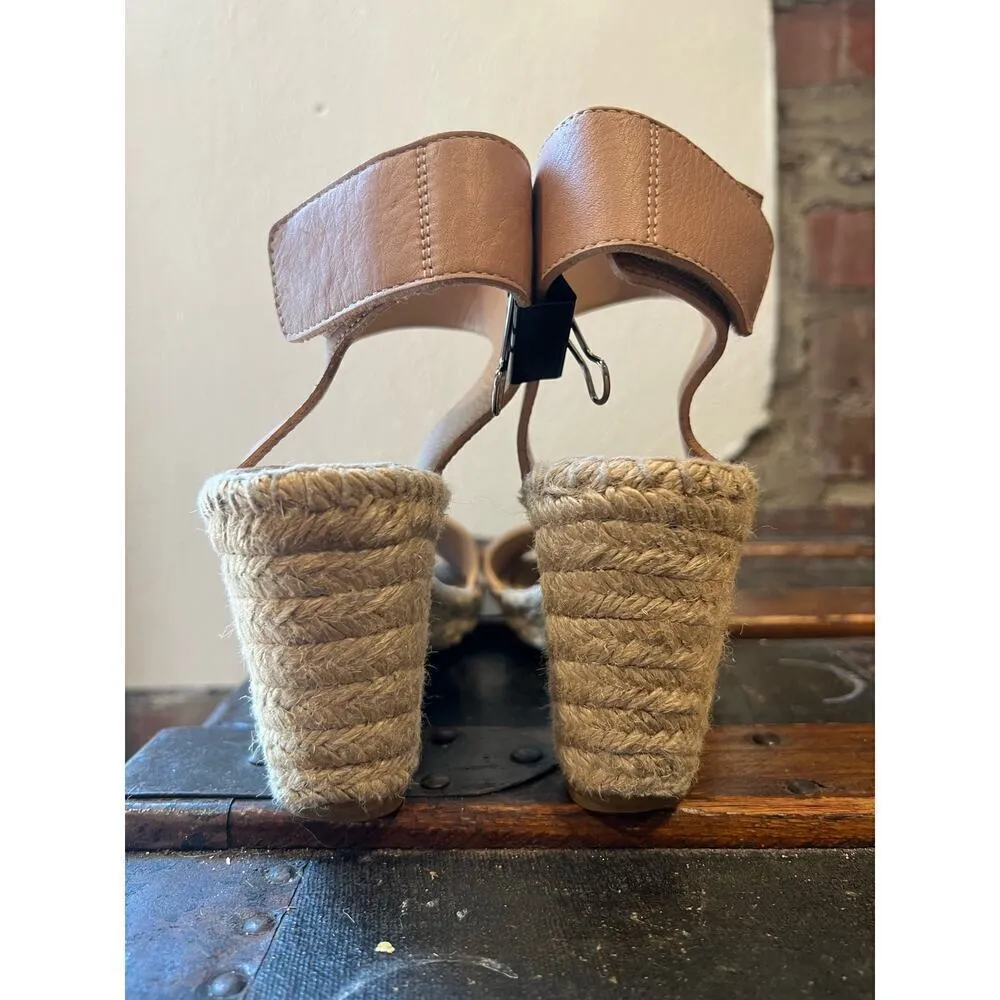 Vince Sophie Espadrille Leather Wedge Nude 8 - Image 5