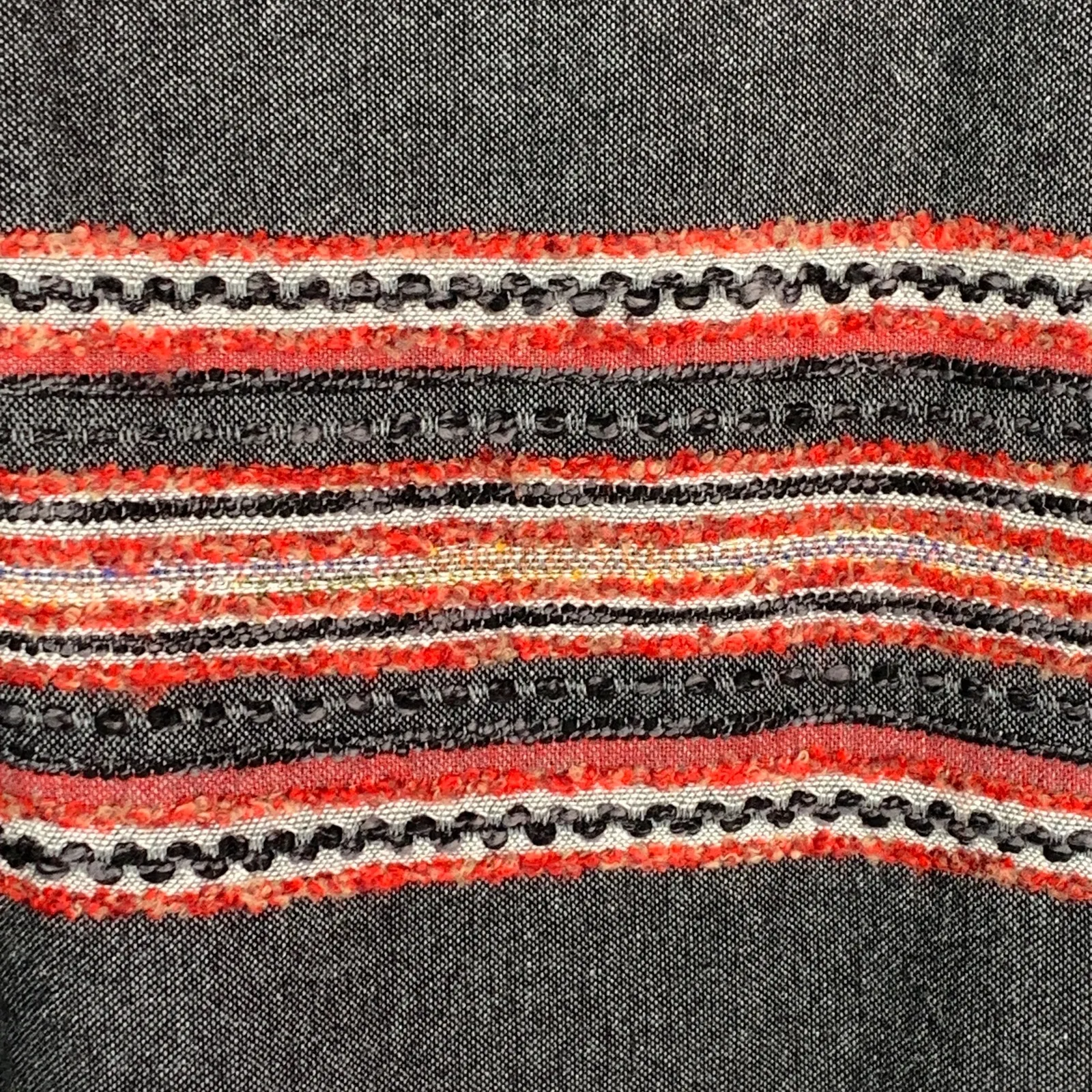 Vintage Y2K Skirt Long Wool Midi Skirt Size 10 P Gray Red Woven Sag Harbor Lined - Image 2