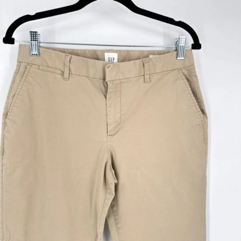 Gap Women's Flat Front Downtown Slim‎ City Cropped Pants Khaki Size 6 Petite - Image 10