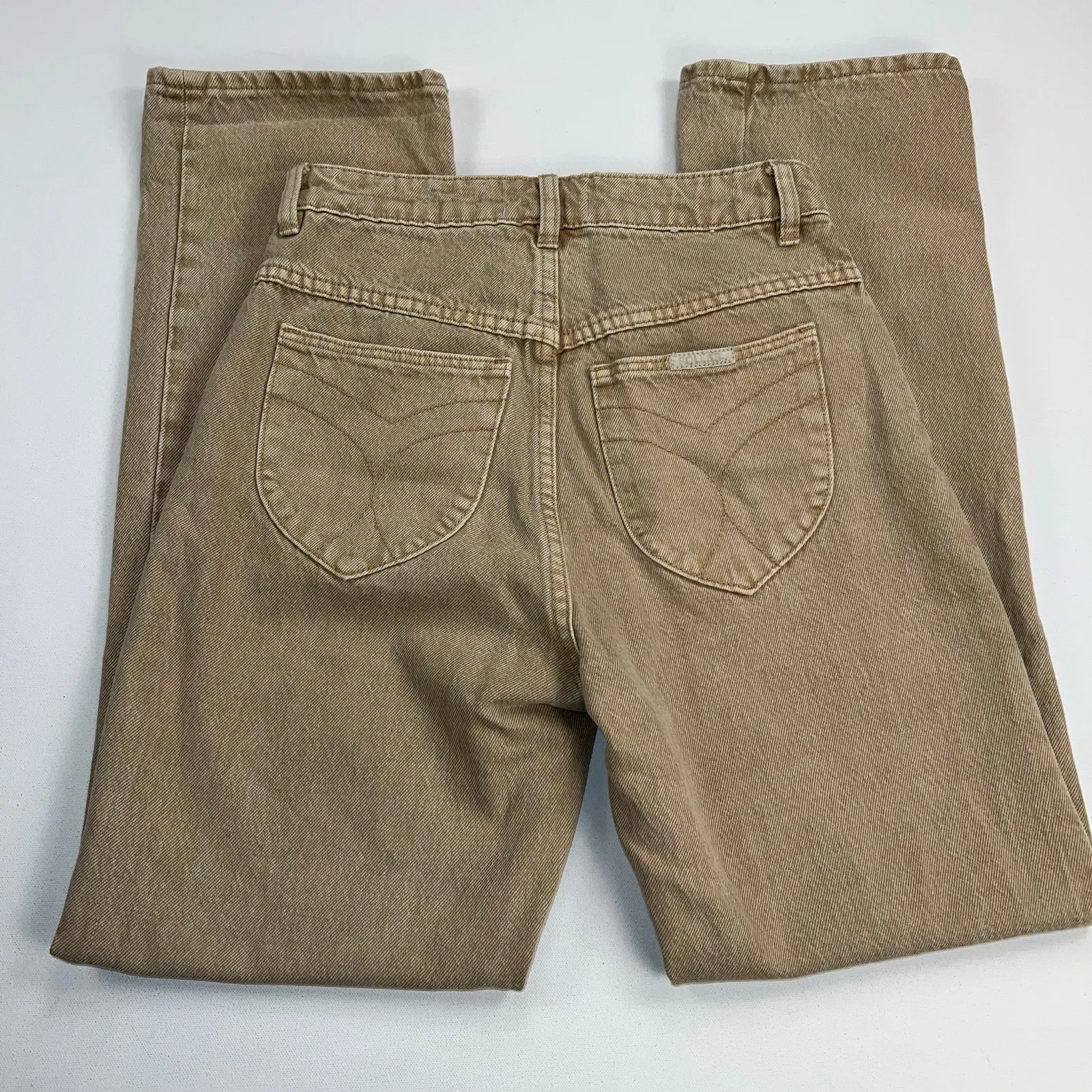 Rolla's Original High Rise Straight Leg Jeans Sand Tan 100% Cotton Size 25 - Image 4