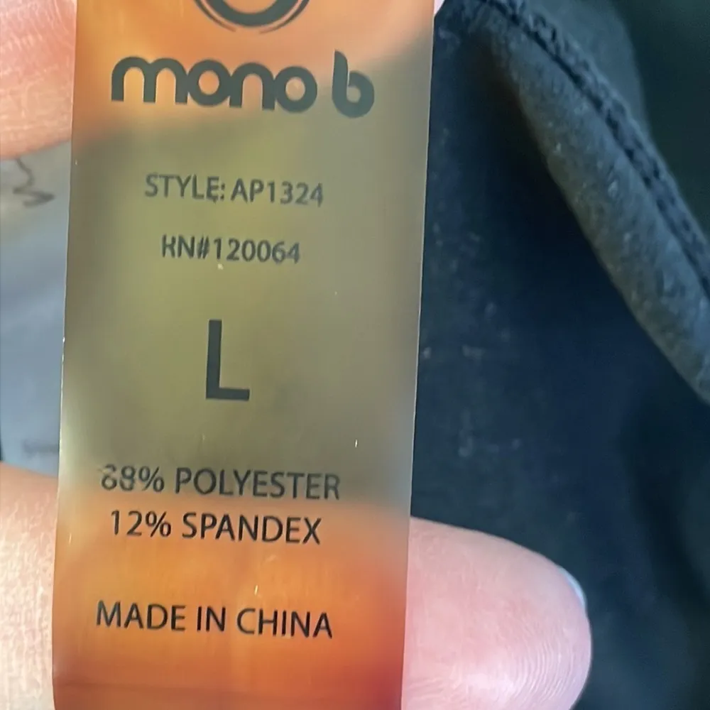 Mono B Black Yoga Leggings with Mesh Accent Size L - Image 7