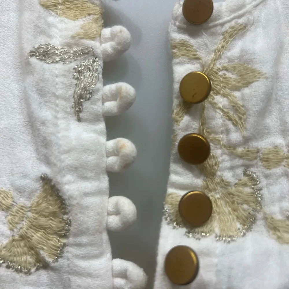 Anthropology Floreat gold embroidered blouse size s - Image 4