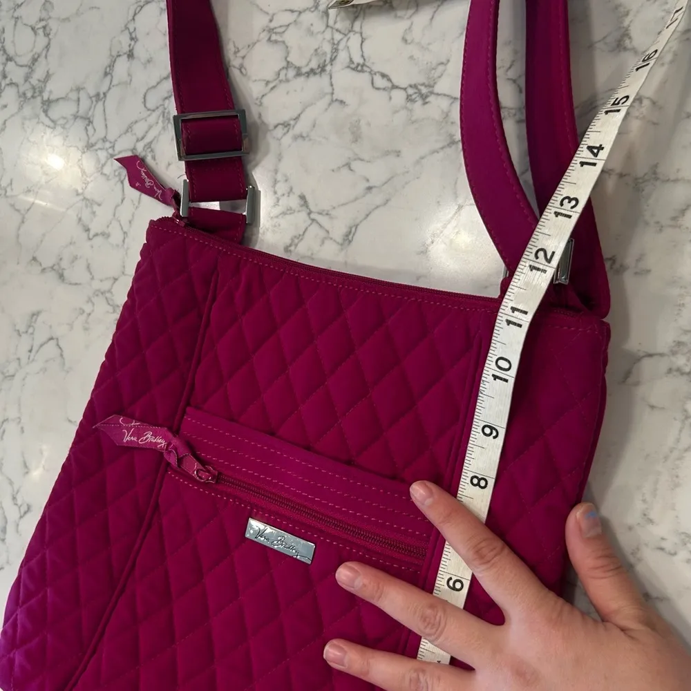 Vera Bradley Solid Pink Quilted Floral Inside Lining Purse Bag - Image 7