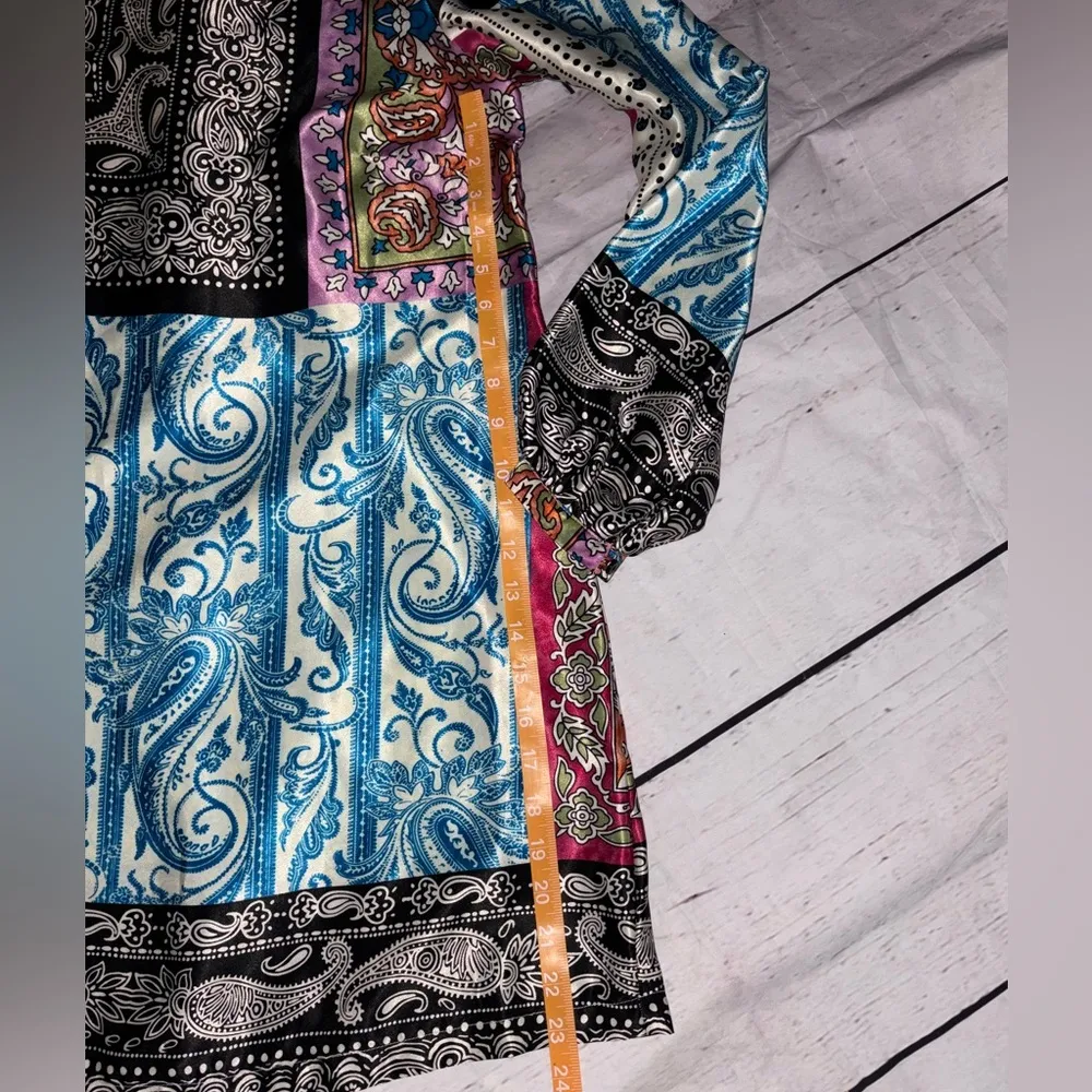 LAPIS SMALL Colorful Paisley and Floral Long Sleeve Dress - Image 6