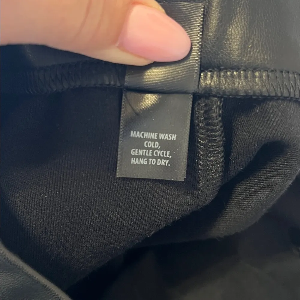 St. John faux leather pants, zipper at leg, black size S NWOT - Image 13