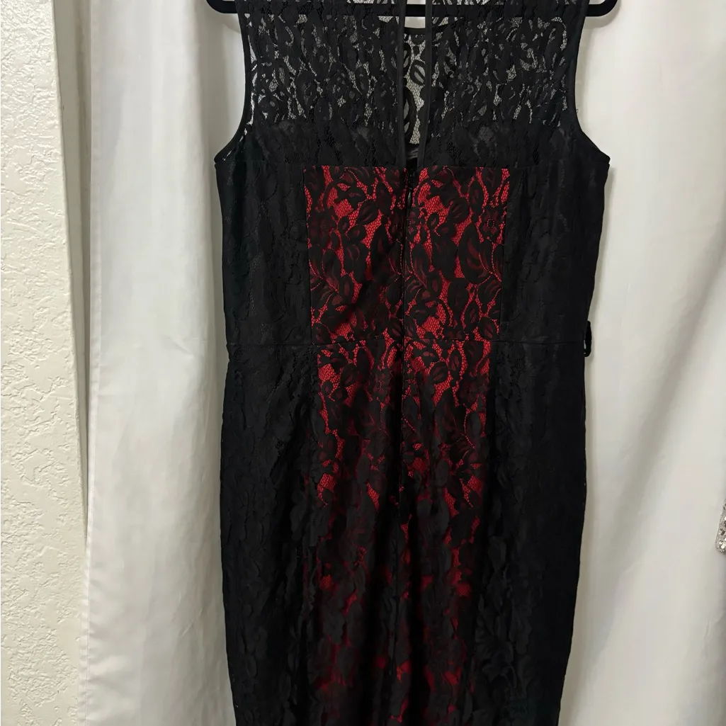 City Chic Strapless Black and Red Dress - Image 7