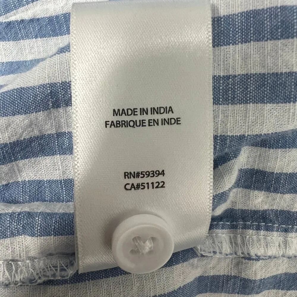 Beach Lunch Lounge Women's Ruffle Hem Striped Sleeveless Top Sz Large Breathable - Image 12