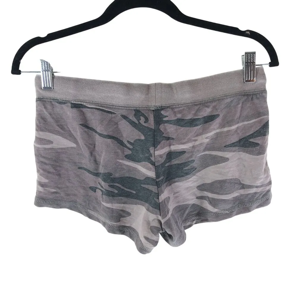 Z Supply Womens Lounge Shorts French Terry Pockets Camouflage Gray XS - Image 2