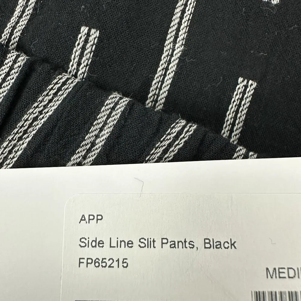 Fun2Fun Womens  Side Line Slit Pants Black Size M - Image 4