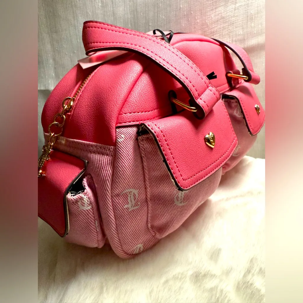 NEW Juicy Couture Glitter Pink White Bowler Bag - Image 2