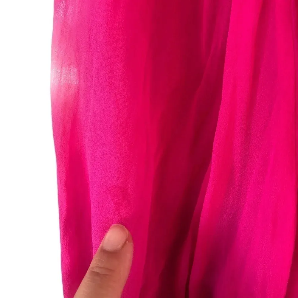 Dianne Von Furstenburg pink silk long sleeve blouse Top Glam Holiday party - Image 8