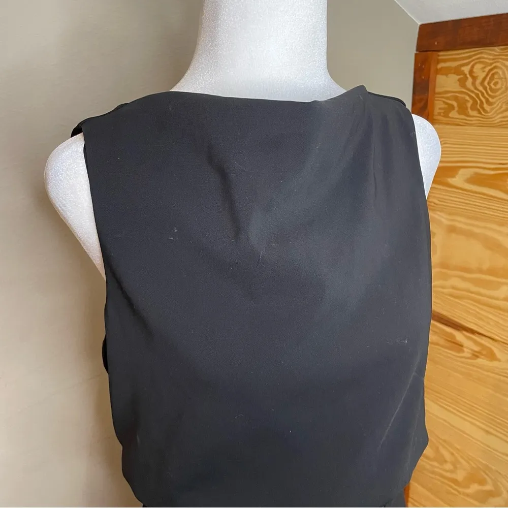 Badgley Mischka Black Zipper Popover Sheath Dress 4 - Image 5