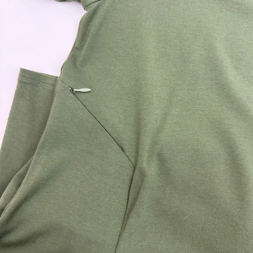 Betabrand Sweatshirt Travel Dress Silk Blend Long Sleeve Dark Olive Green - Image 8