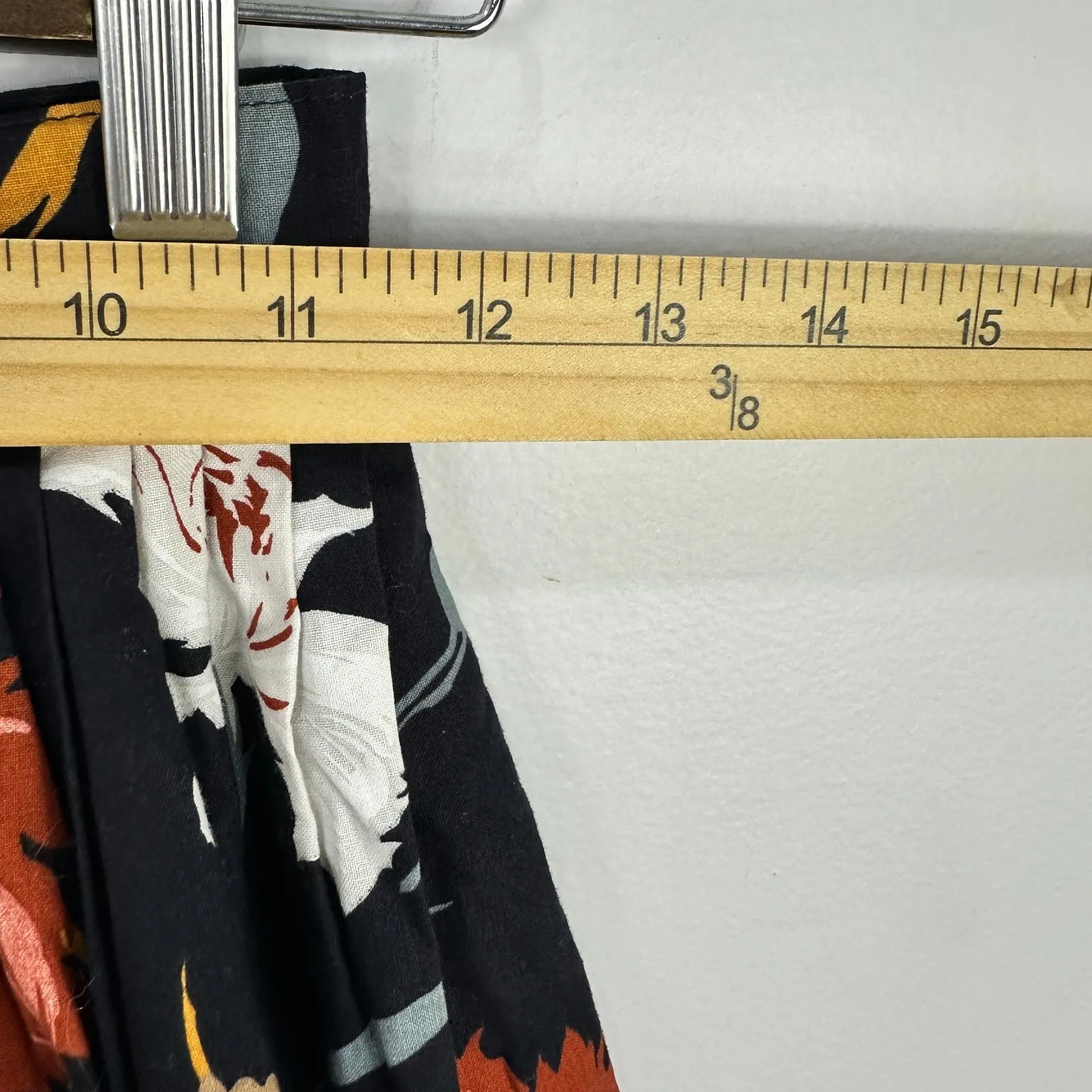 Vintage Women 4 Skirt Black Floral Button Front Midi Boho Cottage 90s Romantic - Image 2