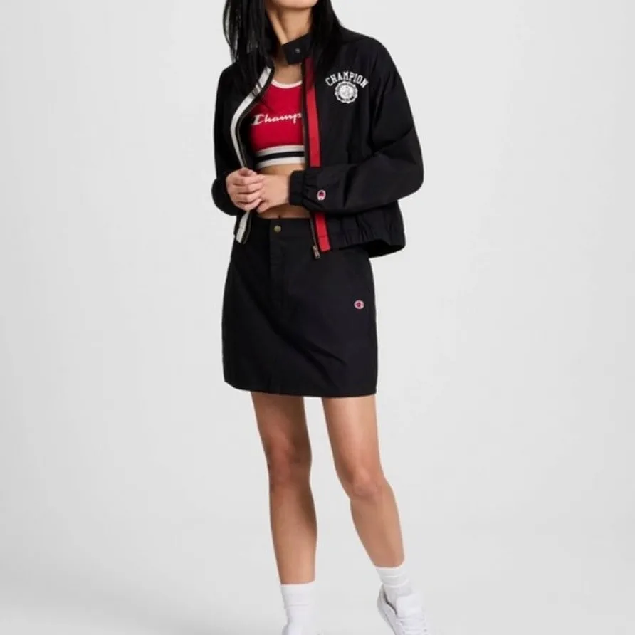 Champion Women Black White Red Striped Track Jacket Athletic Casual Size M - Image 6