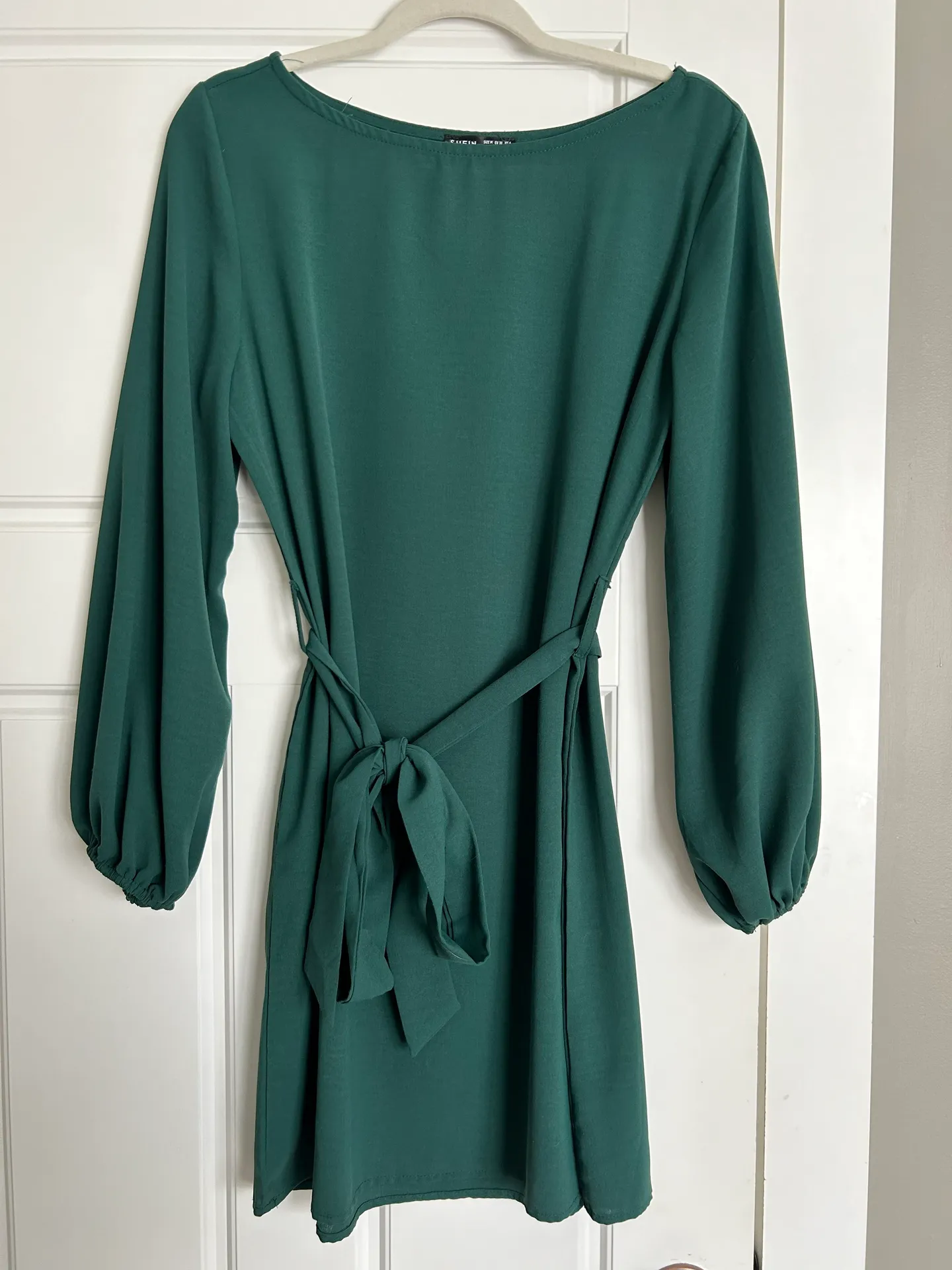 Long Sleeve Business Casual Dress Green Size M - Image 3