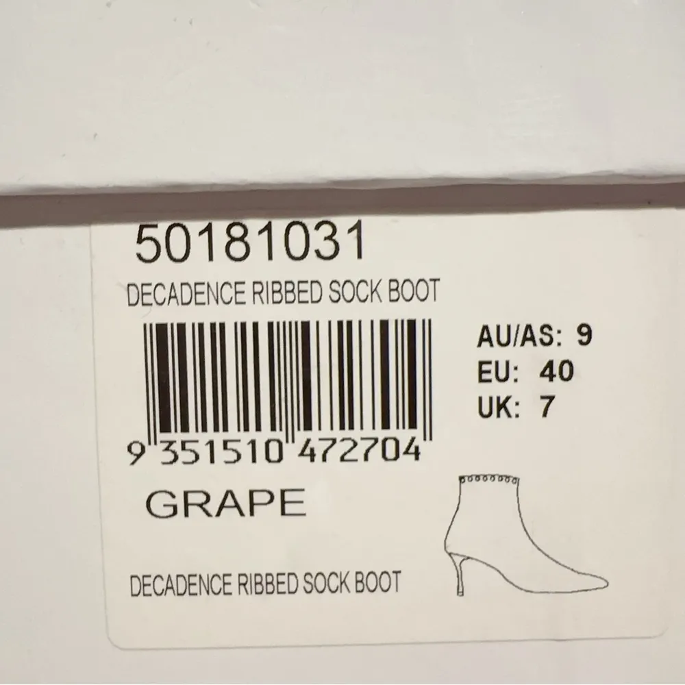 Jaggar Pink Decadence Ribbed Sock Boot in Grape Kitten Heel Bootie NIB 36/38/40 Size undefined - Image 13