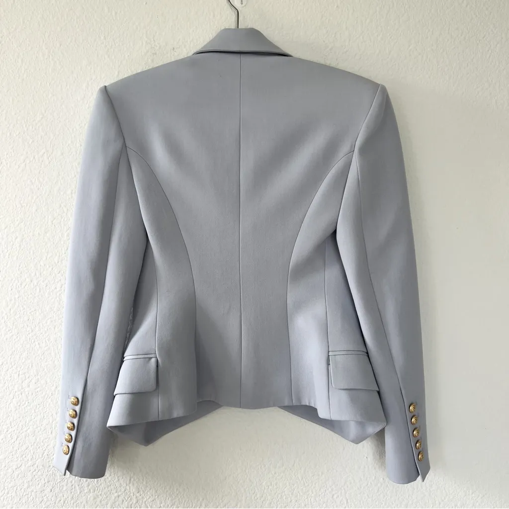 NWT BALMAIN Blue Double-Breasted Blazer in Light Blue - Image 5