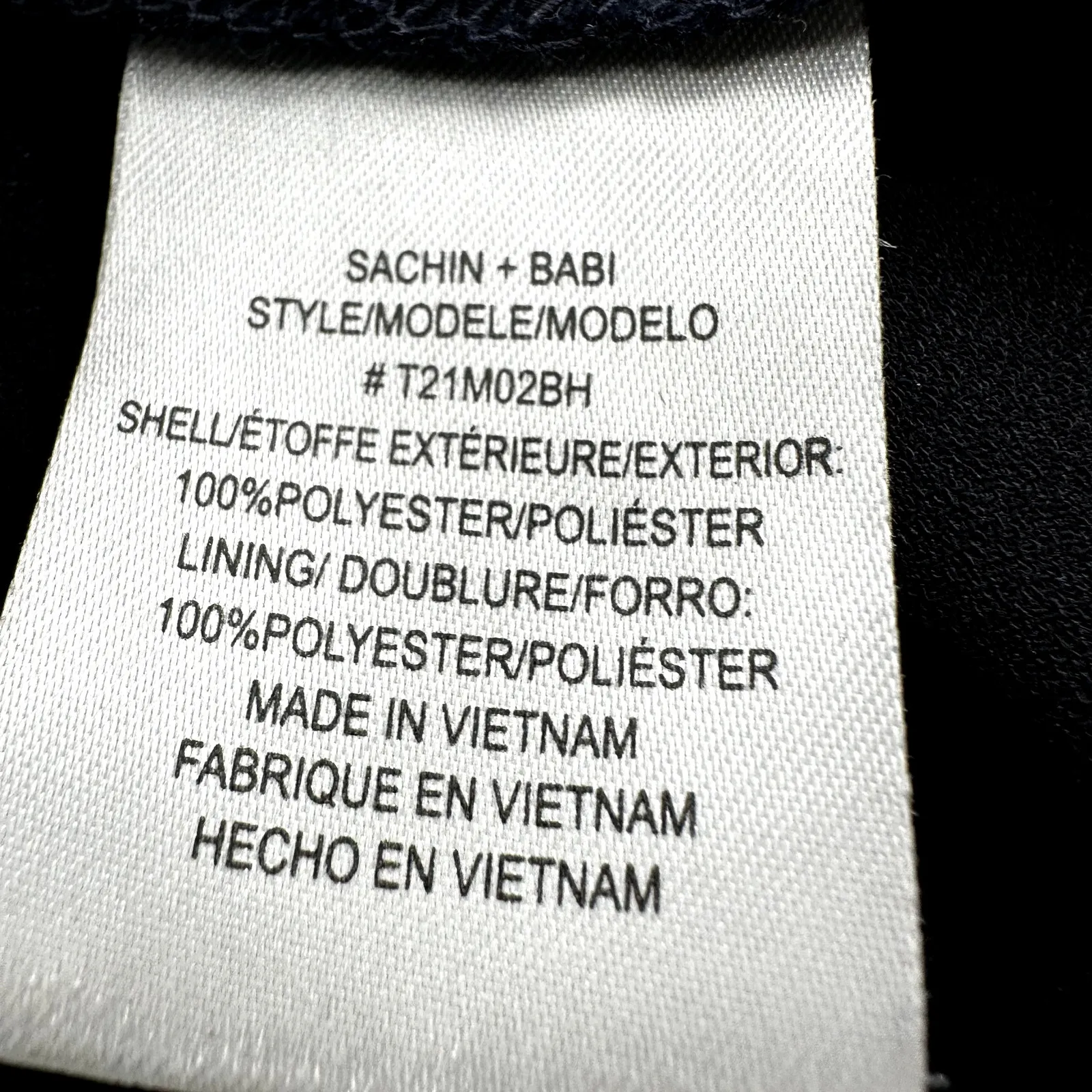 Sachin & Babi x bhldn Maren Satin Charmeuse Dress Flowy V Neck Navy Blue 4 - Image 4