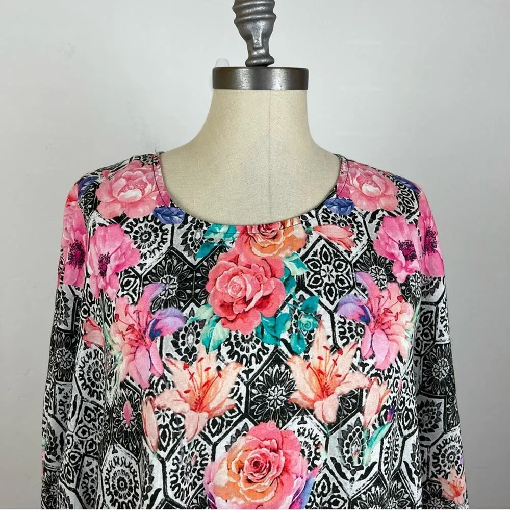 Tolani Collection Woven Floral Caftan Tunic - Image 4