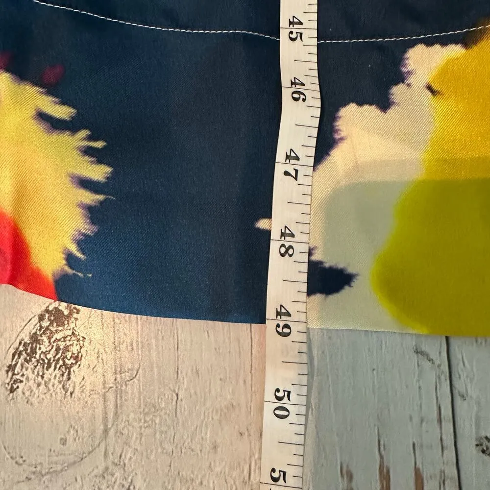 Sara Roka Elenat Silk Midi Dress Watercolor Abstract Floral Size IT 40 Small - Image 10